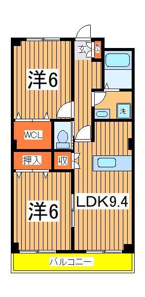 コンフォースⅡ(2LDK/2階)の間取り写真