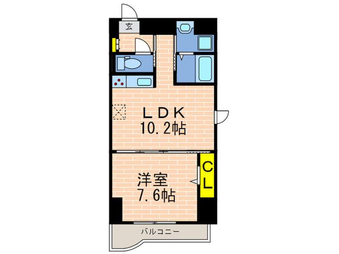 ユーレジデンス神戸元町(1LDK/12階)の間取り写真