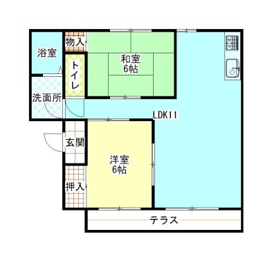 ソレジオ広木A(2LDK/2階)の間取り写真