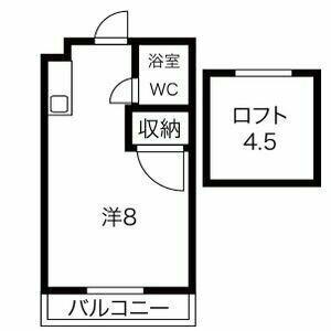 MID18(1K/1階)の間取り写真