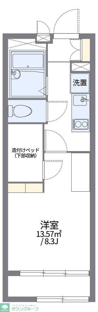 レオパレスフォーブル21A(1K/2階)の間取り写真
