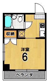 ヒノキハイツ(ワンルーム/3階)の間取り写真