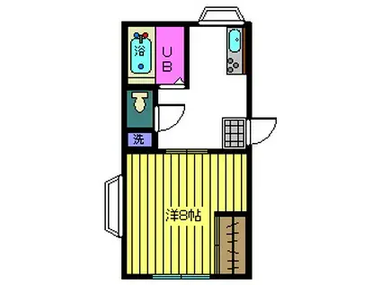 メゾンパークス(1K/2階)の間取り写真