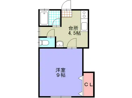 ヴィラージュ リラ(1K/2階)の間取り写真