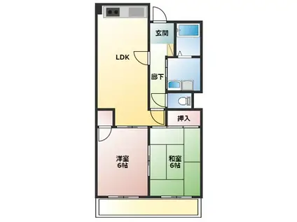 マンションニューハマⅠ(2LDK/4階)の間取り写真