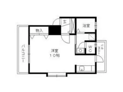 セジュールⅡ(1K/2階)の間取り写真