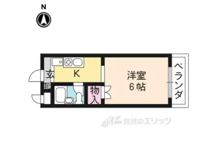 サンライズ淀(1K/2階)の間取り写真
