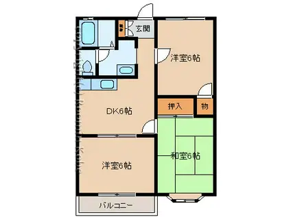 ウィンズシャルマン(3DK/2階)の間取り写真