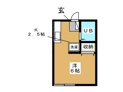 ニューハイツマツモト(ワンルーム/1階)の間取り写真