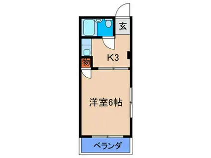 ウィスタリア夕凪(1K/4階)の間取り写真