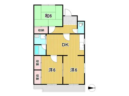 ヒルトップ(3DK/2階)の間取り写真