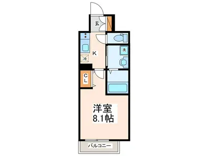 クロノス51新町VI(1K/5階)の間取り写真