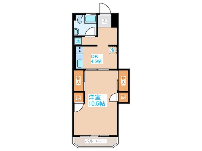 高橋マンション(1DK/4階)の間取り写真