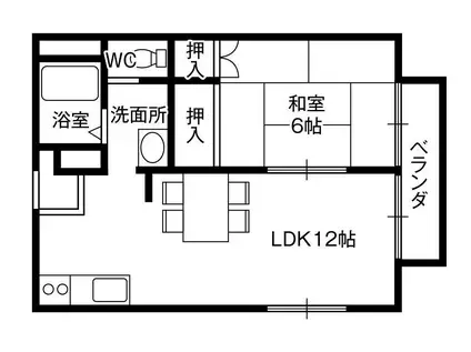 メゾネットKT(1LDK/2階)の間取り写真