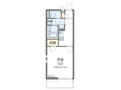 クレイノグラシアス ワン(1K/2階)の間取り写真