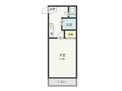 ルシエルメゾンB棟(1K/2階)の間取り写真