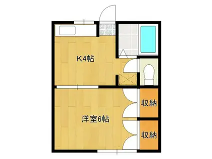 サンハイツマスミ3号館(1K/2階)の間取り写真