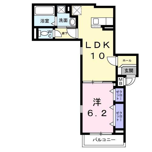 シャインII(1LDK/3階)の間取り写真