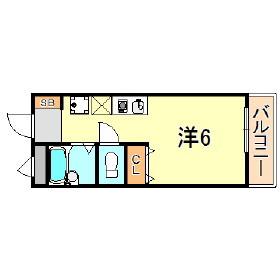 ユニックス神戸西(1K/2階)の間取り写真