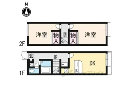 レオパレスいわき(2DK/1階)の間取り写真