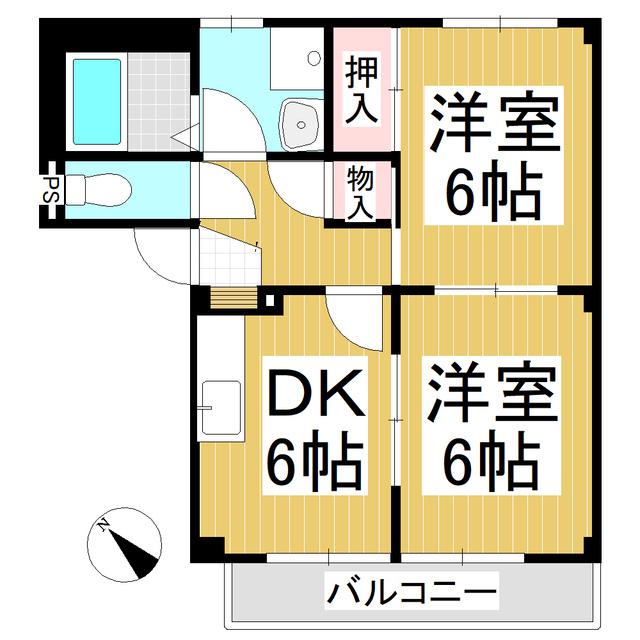 サープラス柳(2DK/2階)の間取り写真