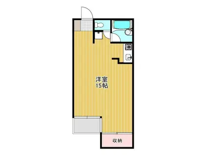 ディマンシェ・パル(ワンルーム/1階)の間取り写真