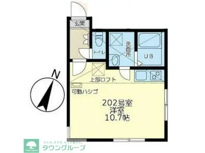 ユナイト大船ウィステリア(ワンルーム/2階)の間取り写真