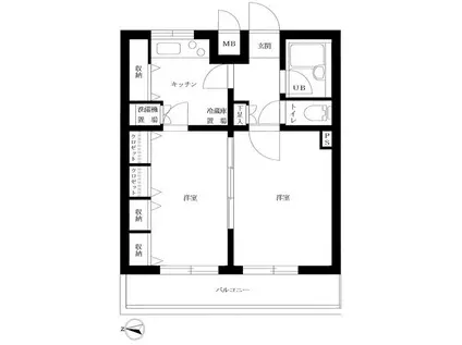 ルーブル新宿西落合II(2K/3階)の間取り写真