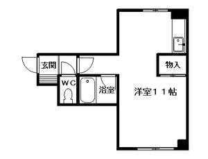 パラシオンN29(ワンルーム/3階)の間取り写真