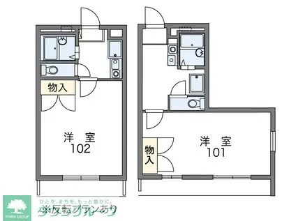 レオパレス高津(1K/2階)の間取り写真