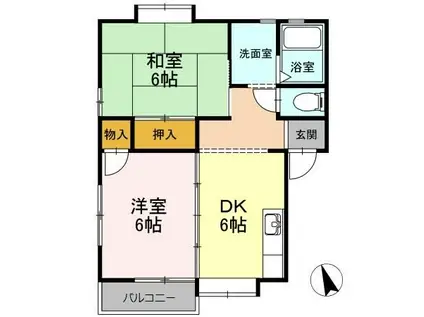 アーバンハイツ(2DK/2階)の間取り写真