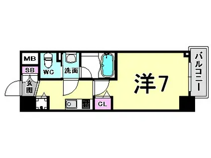 アスヴェル神戸ハーバーサイド(1K/7階)の間取り写真