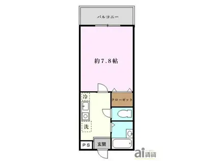 シェルフォード(1K/2階)の間取り写真