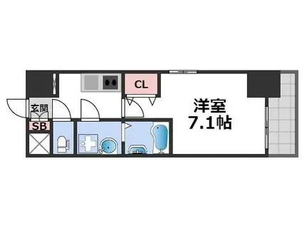 エスリード難波ステーションプラザ(1K/8階)の間取り写真