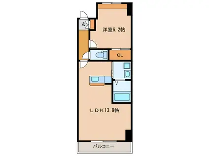 グランドガーデン マルコーニ(1LDK/2階)の間取り写真