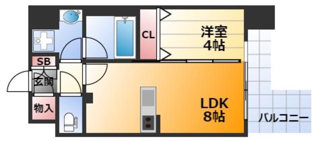 アーバネックス新大阪(1LDK/5階)の間取り写真