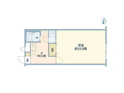 アムール IHE(1K/1階)の間取り写真