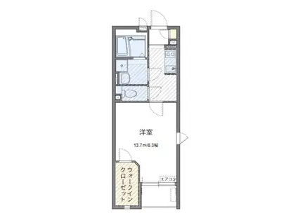 岡シティーパレス(1K/2階)の間取り写真