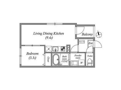 クオッカ都島(1LDK/1階)の間取り写真