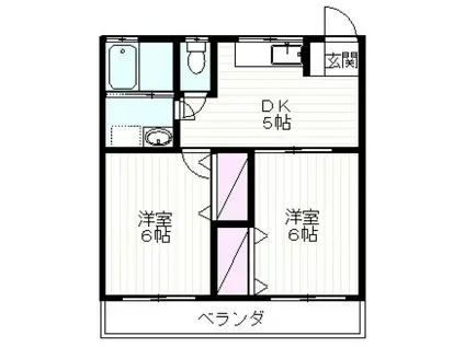 エルフローラ(2DK/3階)の間取り写真