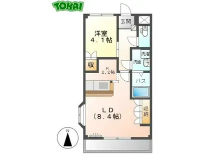 フルスパッセンA(1LDK/2階)の間取り写真