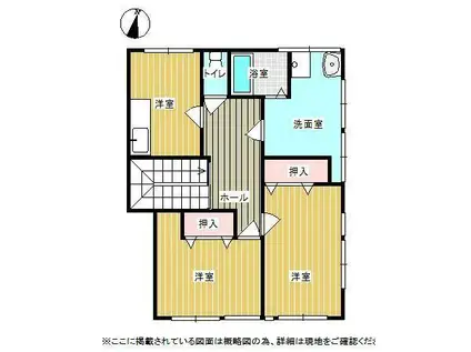 島根県松江市 2階建 築36年(2K/2階)の間取り写真