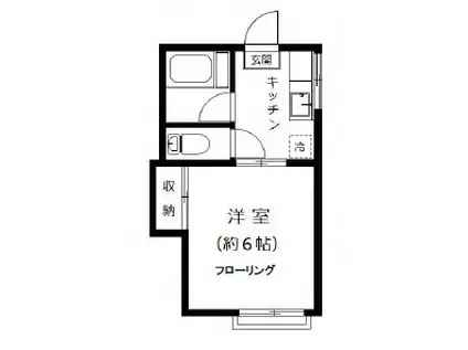 田沼コーポ(1K/1階)の間取り写真