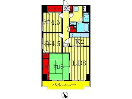 プレミール柏(3LDK/7階)の間取り写真