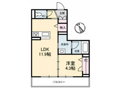 CLAN祇園(1LDK/2階)の間取り写真