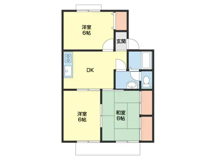 セジュール・N(3DK/2階)の間取り写真