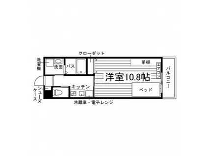 パレリジェール1(1K/1階)の間取り写真