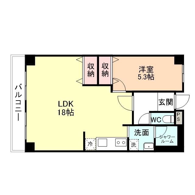 北野ハイツ(1LDK/2階)の間取り写真