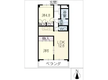 パークアドレス瑞穂(2LDK/3階)の間取り写真