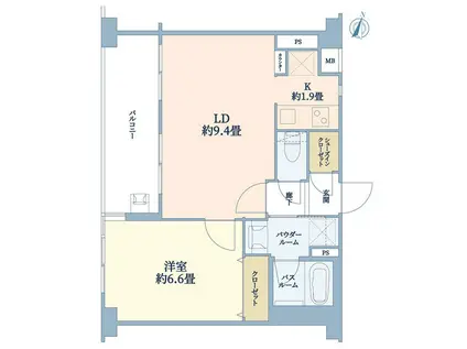 日神パレステージ宮崎台II(1LDK/5階)の間取り写真